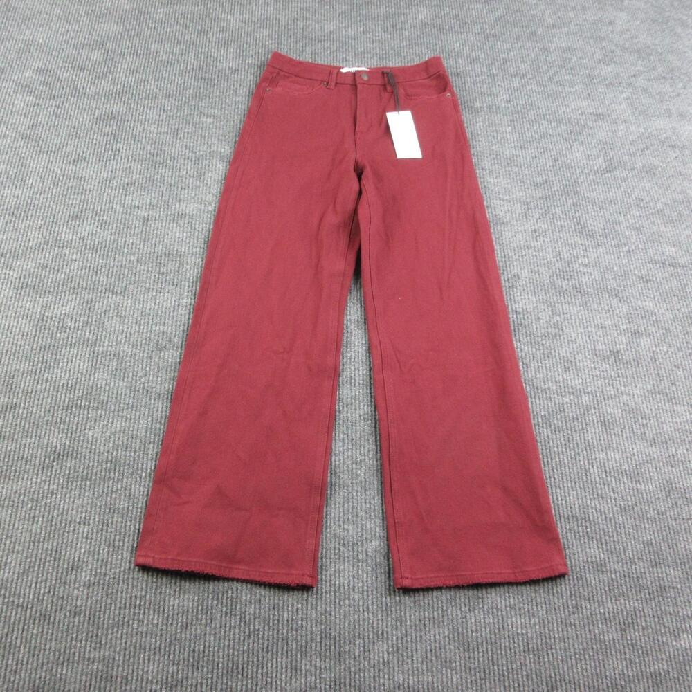 Mica Jeans Womens 29 Red Wide-Leg High Rise 5-Pocket Stretch Denim 29x31* NWT